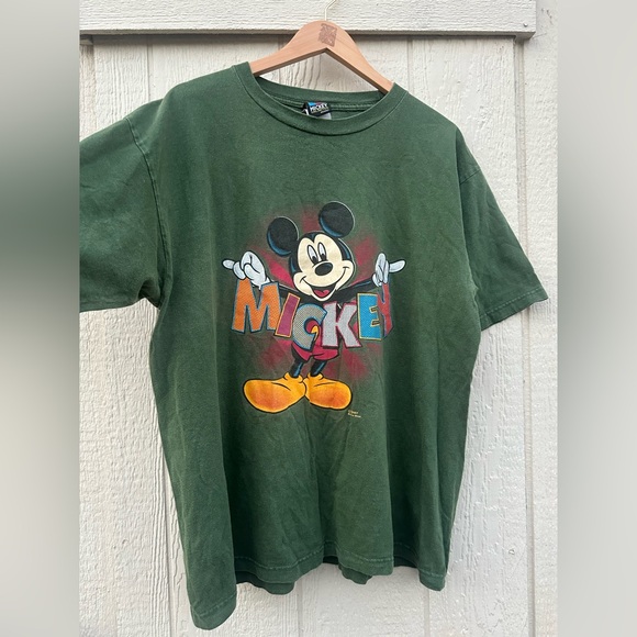 Vintage 80-90’s Disney Unlimited Mickey Mouse Big letters Printed Men’s Shirt - Picture 3 of 8